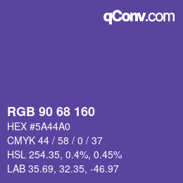 Code couleur: RGB 90 68 160 | qconv.com