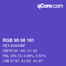 カラーコード: RGB 90 68 191 | qconv.com