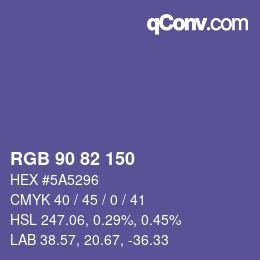 Código de color: RGB 90 82 150 | qconv.com