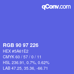 Color code: RGB 90 97 226 | qconv.com