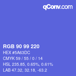 Código de color: RGB 90 99 220 | qconv.com