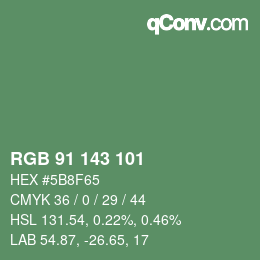 Color code: RGB 91 143 101 | qconv.com