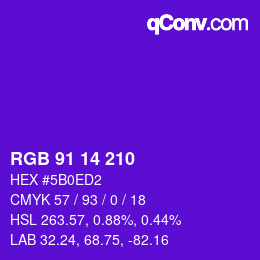 Código de color: RGB 91 14 210 | qconv.com