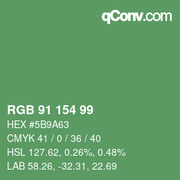 Código de color: RGB 91 154 99 | qconv.com