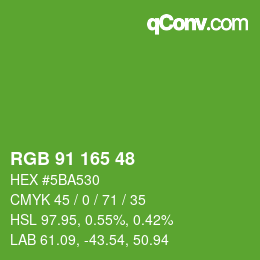 Code couleur: RGB 91 165 48 | qconv.com