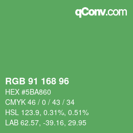 Color code: RGB 91 168 96 | qconv.com