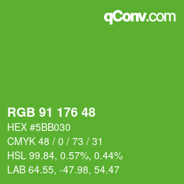 Código de color: RGB 91 176 48 | qconv.com