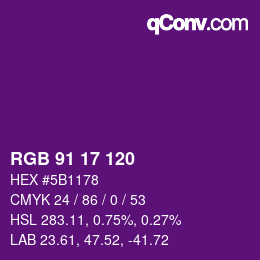 Farbcode: RGB 91 17 120 | qconv.com