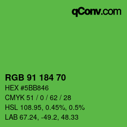 Código de color: RGB 91 184 70 | qconv.com