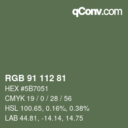 カラーコード: RGB 91 112 81 | qconv.com