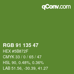 Farbcode: RGB 91 135 47 | qconv.com