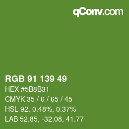 Color code: RGB 91 139 49 | qconv.com