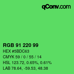 Farbcode: RGB 91 220 99 | qconv.com