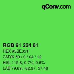 Código de color: RGB 91 224 81 | qconv.com