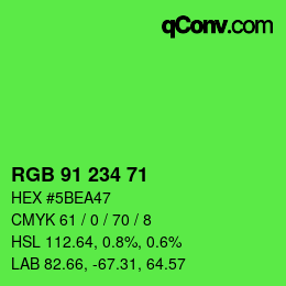 Código de color: RGB 91 234 71 | qconv.com