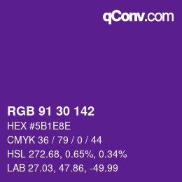 Código de color: RGB 91 30 142 | qconv.com