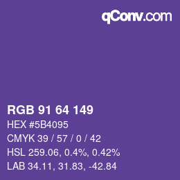 Código de color: RGB 91 64 149 | qconv.com