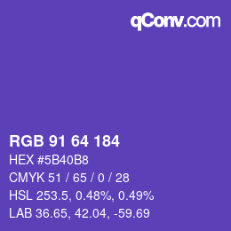 Color code: RGB 91 64 184 | qconv.com