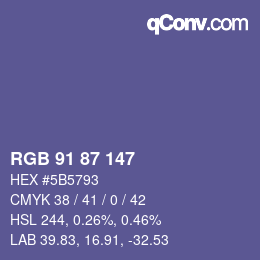 Code couleur: RGB 91 87 147 | qconv.com