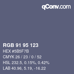 Farbcode: RGB 91 95 123 | qconv.com