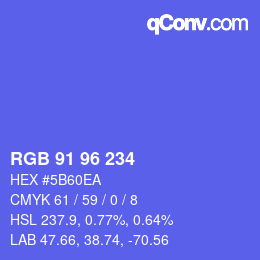 カラーコード: RGB 91 96 234 | qconv.com