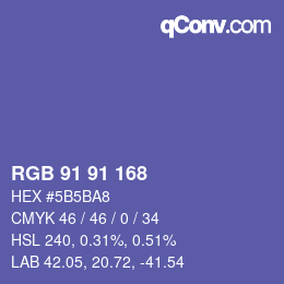 Code couleur: RGB 91 91 168 | qconv.com