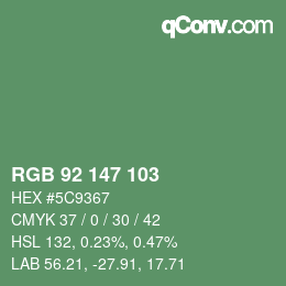 Código de color: RGB 92 147 103 | qconv.com