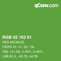 Code couleur: RGB 92 162 61 | qconv.com