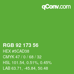 Color code: RGB 92 173 56 | qconv.com