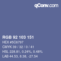 Código de color: RGB 92 103 151 | qconv.com