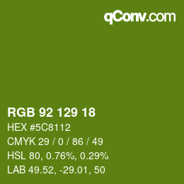 Código de color: RGB 92 129 18 | qconv.com