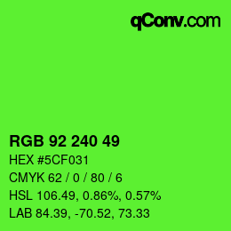 Code couleur: RGB 92 240 49 | qconv.com