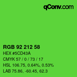 Código de color: RGB 92 212 58 | qconv.com