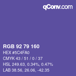 Farbcode: RGB 92 79 160 | qconv.com