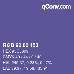 Color code: RGB 92 86 153 | qconv.com