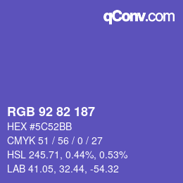 Color code: RGB 92 82 187 | qconv.com