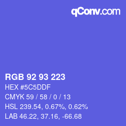 Farbcode: RGB 92 93 223 | qconv.com