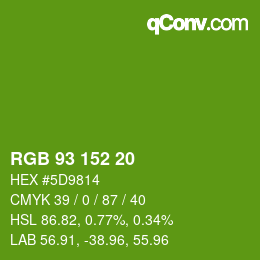 Code couleur: RGB 93 152 20 | qconv.com