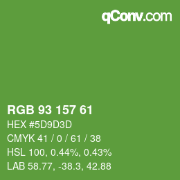 Código de color: RGB 93 157 61 | qconv.com