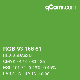 Código de color: RGB 93 166 61 | qconv.com