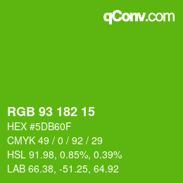 Color code: RGB 93 182 15 | qconv.com