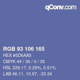 カラーコード: RGB 93 106 165 | qconv.com