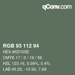 Código de color: RGB 93 112 94 | qconv.com