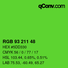 Code couleur: RGB 93 211 48 | qconv.com