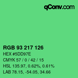 Código de color: RGB 93 217 126 | qconv.com