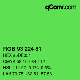 Código de color: RGB 93 224 81 | qconv.com