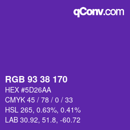 Code couleur: RGB 93 38 170 | qconv.com