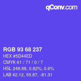 Code couleur: RGB 93 68 237 | qconv.com