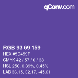 Code couleur: RGB 93 69 159 | qconv.com