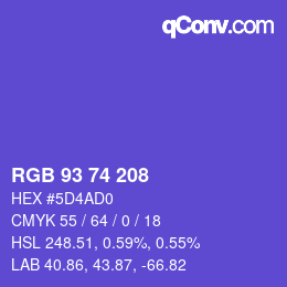 Código de color: RGB 93 74 208 | qconv.com